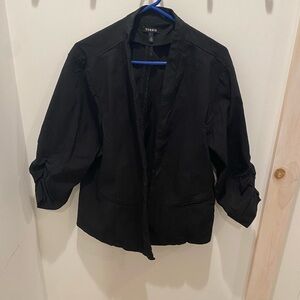 Torrid Black Ruched 3/4 Sleeve Blazer Jacket Size 4x